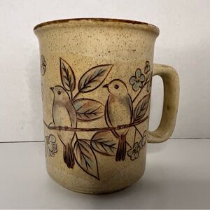 Vintage Northcraft Korea Bluebird Spring Blossom Stoneware Mug